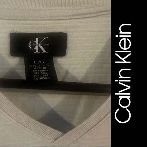 New Calvin Klein Men's Dry-Fit lite Gray/Vanilla V-Neck Shirt Large - Picture 5 of 6